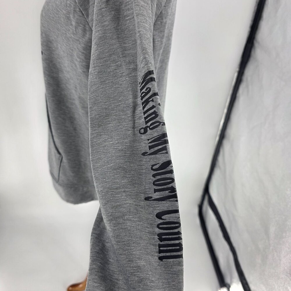 "Im The Main Character" Hoodie L/G 12-14 Grey Polyester/Modal - Picture 8 of 14
